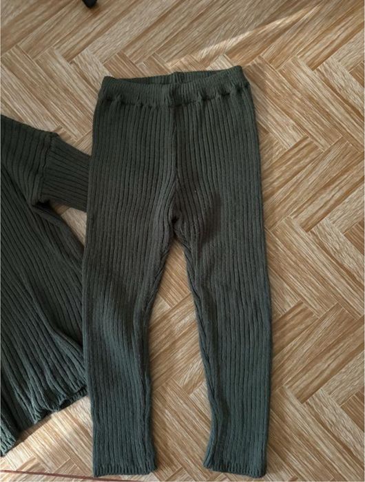 Женский вязанный костюм (удлинённый свитер +лосины ) италия