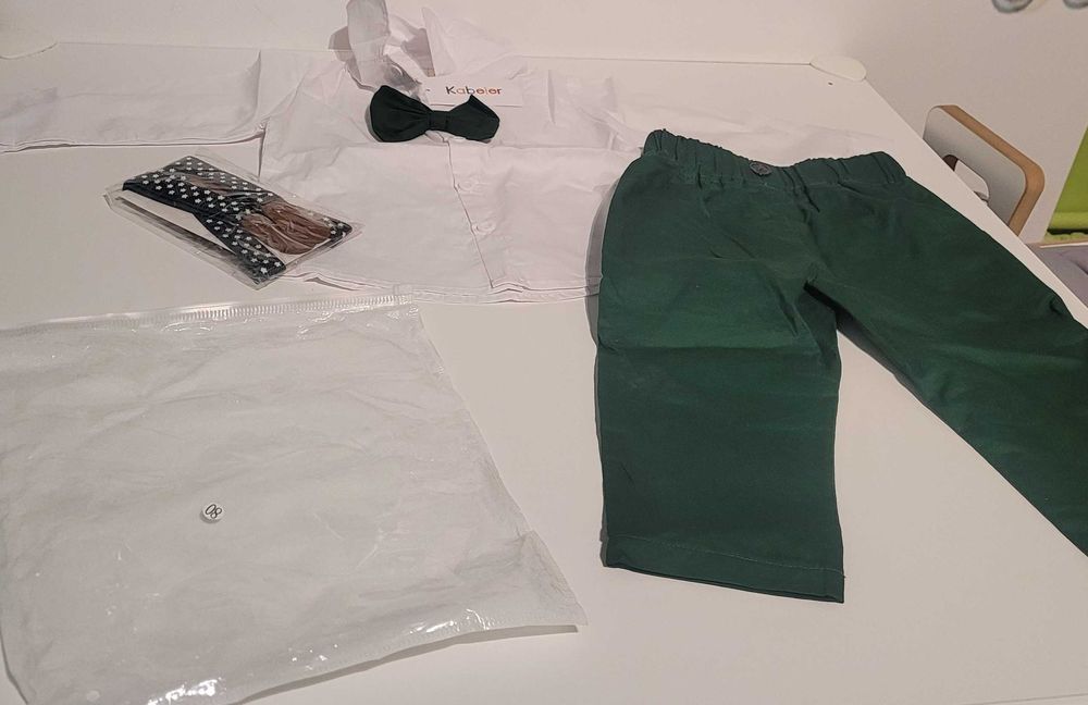 Elegancki komplet do chrztu na roczek wesele, rozm. 80, NOWY z metką