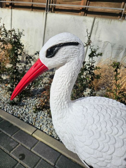 Wysoka figurka bocian bociek wiosna lato na ogród działkę prezent