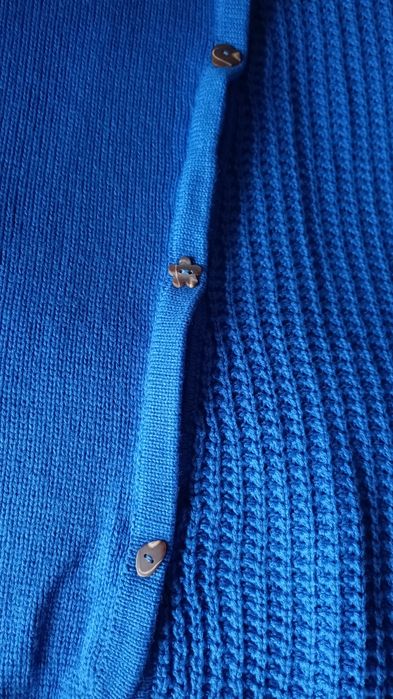 Kobaltowy długi sweter/sukienka r. 48