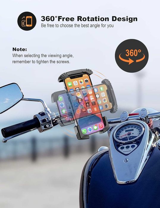 Uchwyt Rowerowy Na Telefon Uniwersalny 360° Antywstrząsowy Smartfon Solidny
