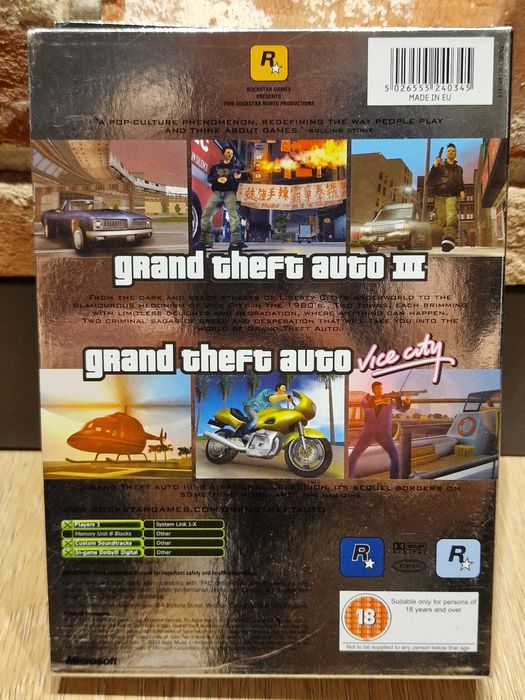 GTA 3 + GTA Vice City Double Pack Xbox JAK NOWE
