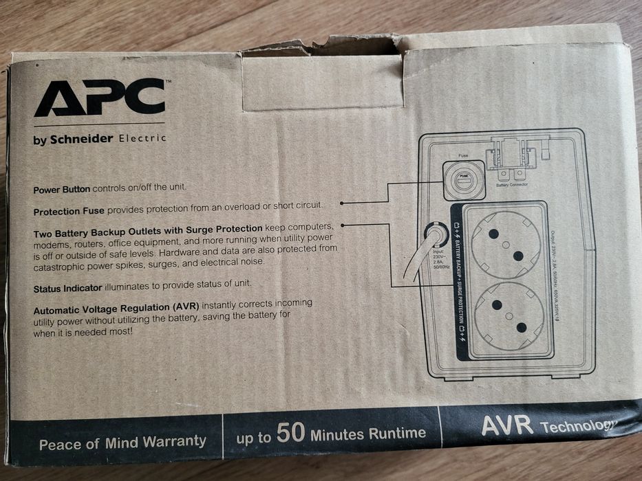 Безперебійник ДБЖ APC Back-Ups 650 без АКБ