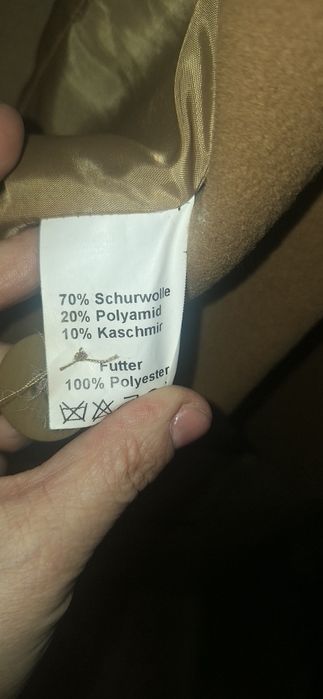 Karmelowy damski płaszcz 44