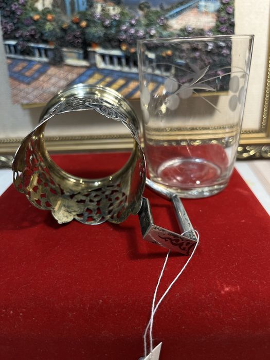 Подстаканник серебро Кубачи СССР 875’ +стакан термостойкий