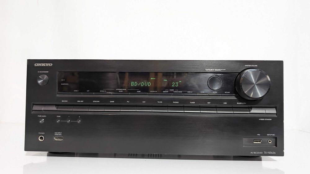 7.2 Ресивер Onkyo TX-NR636,має 160 Вт/кан/HDMI/Wi-Fi/Bluetooth/4K/USB