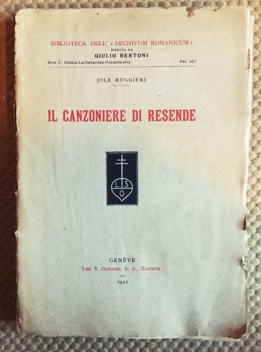 Il Canzoniere di Resende - Edição 1931 Genova