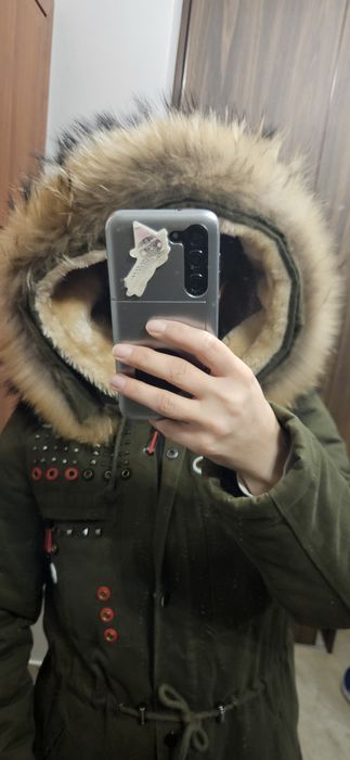 Zielona khaki kurtka parka Italy