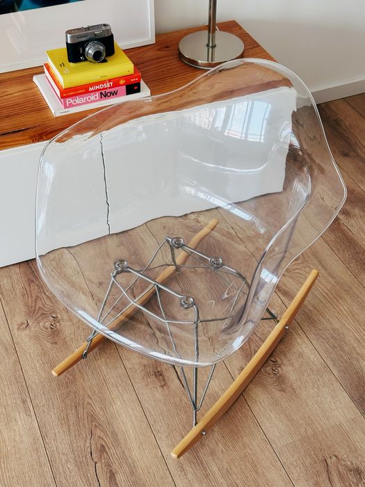 Cadeira de Baloiço Charles Eames Transparente - Nova