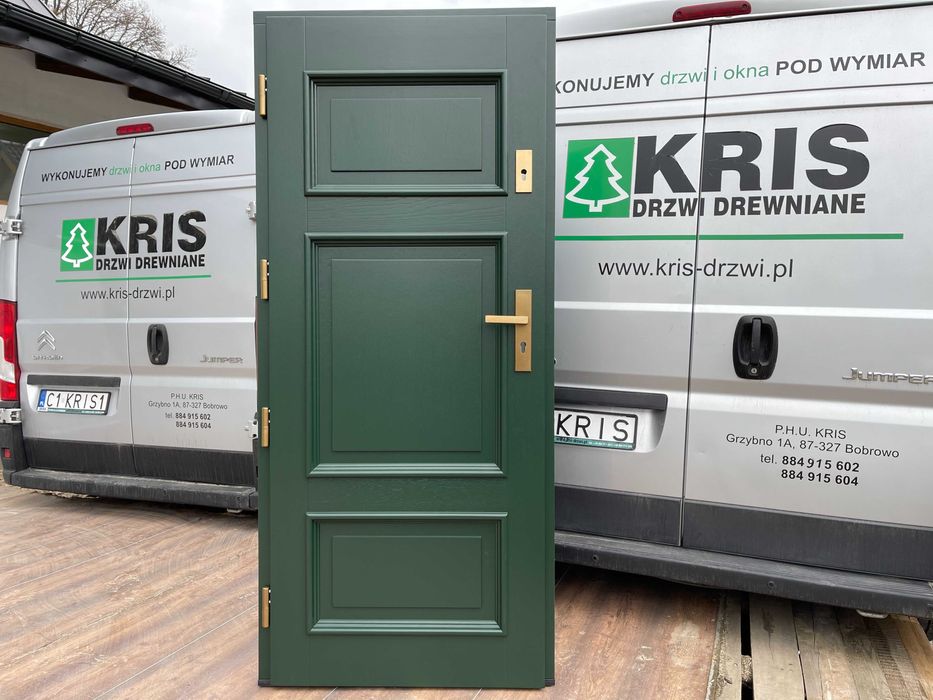 Drzwi zewnętrzne  zielone 6009 Na każdy wymiar CAŁA POLSKA