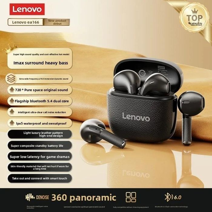 Auriculares sem fios Lenovo EA166 TWS (True Wireless Stereo) Novos