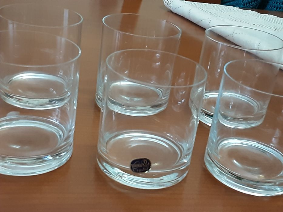 6 copos finos para Whisky  em cristal da Boémia