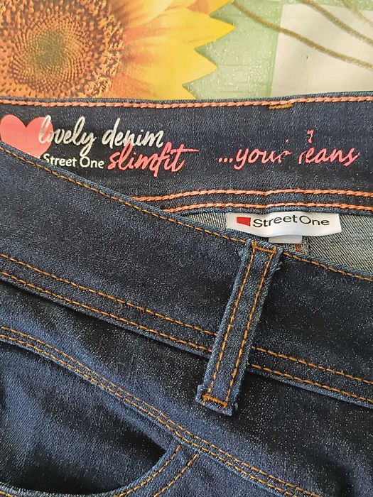 р 14/ євро 42 / 48-50 сині джинси штани стрейчеві вузькі скіні довгі