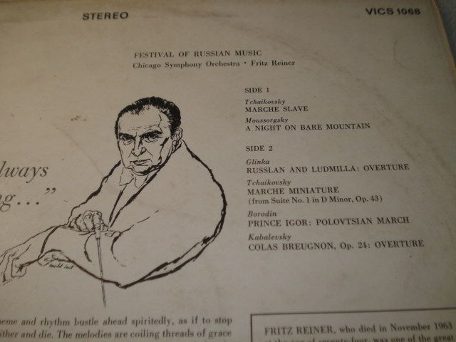Raro Vinil Fritz Reiner/Chicago Symphony Orchestra – Festival Of Russi