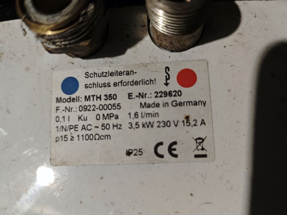 Przepływowy ogrzewacz wody AEG  3,5KW