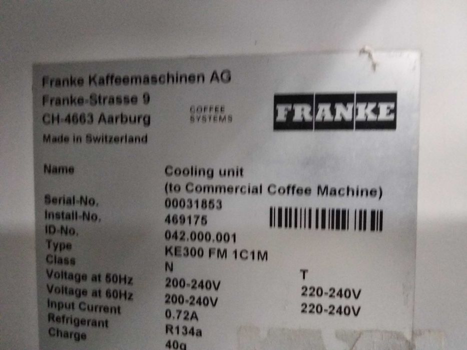 Кофемашина FRANKE Spectra S, CH-4663 Aarburg, KE300 FM -Б/У