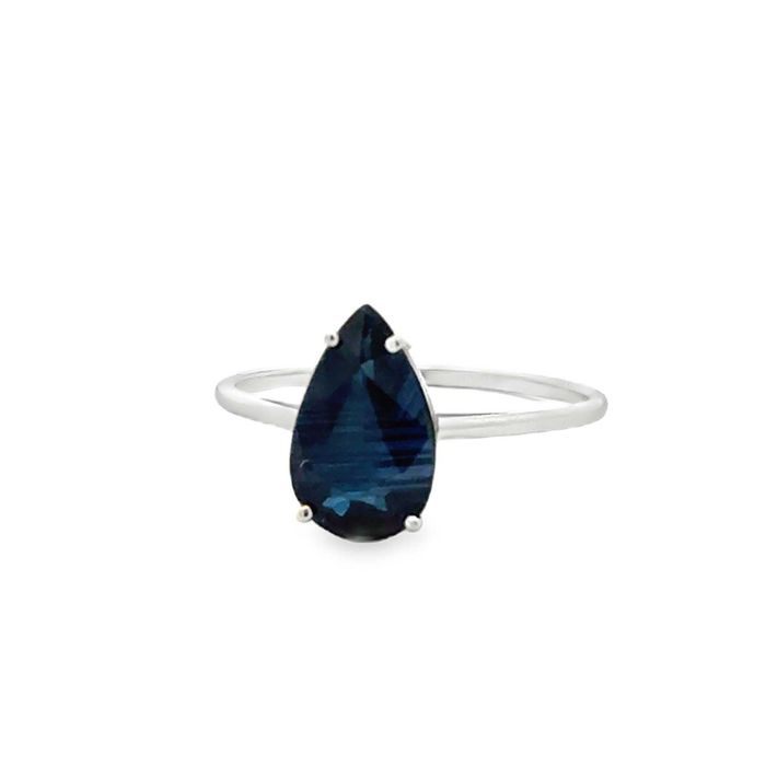 Anel - 14 K Ouro branco - 2.13ct. tw. Safira
