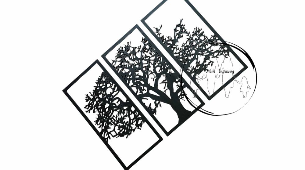 Dekoracja tryptyk drzewo. Obraz drzewo 3w1. baza chrobotek