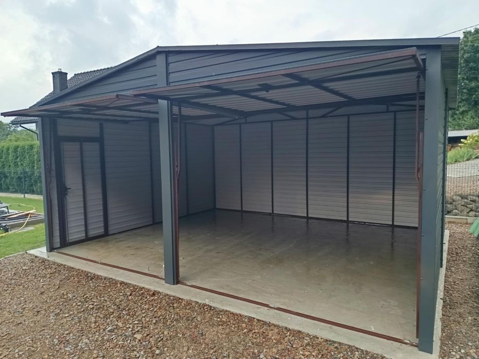 Garaż blaszany wysoki na busa  garaże blaszane 8x6 7x6 9x5