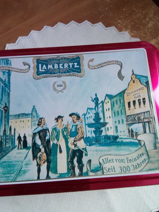 Pudełko metalowe prostokątne kolorowe Lambertz