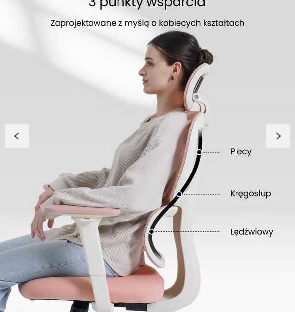 Ergonomiczne Krzesło Serii BS5 różowe