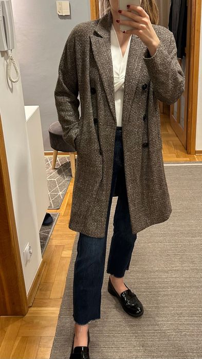 Płaszcz massimo dutti oversize brązowy uniwersalny