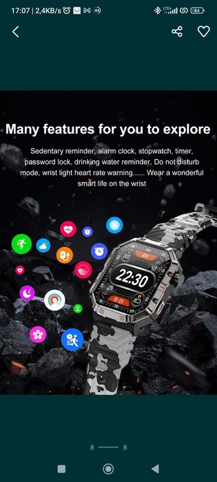 Smartwatch Militarny PL Rozmowy