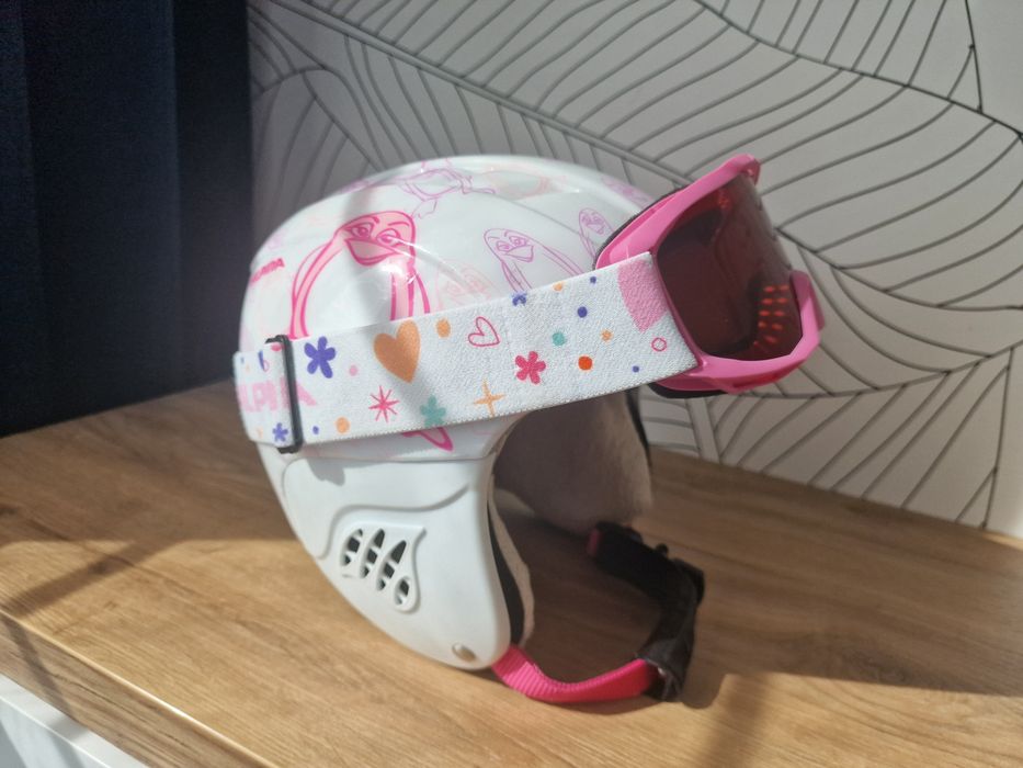 Kask narciarski  + gogle Alpina dziewczęcy 51-55 cm