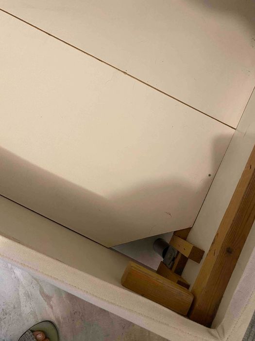Estrutura de cama estofada tipo sommier IKEA + estrado elevatório p/arrumação | 140x200