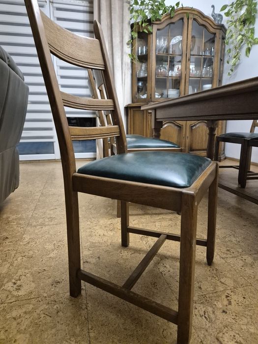 Stół i krzesła dąb rustykalny