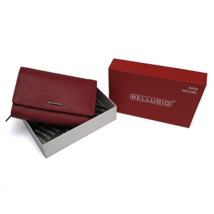 damski portfel matte - czerwony