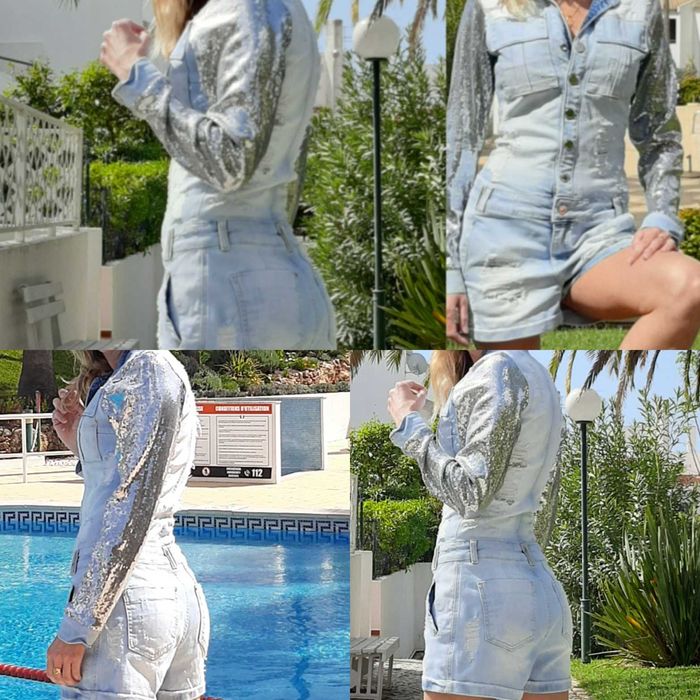 Macacão de ganda pitbull jeans