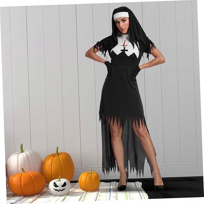 Kostium strój przebranie karnawałowe halloween dla kobiety zakonnica