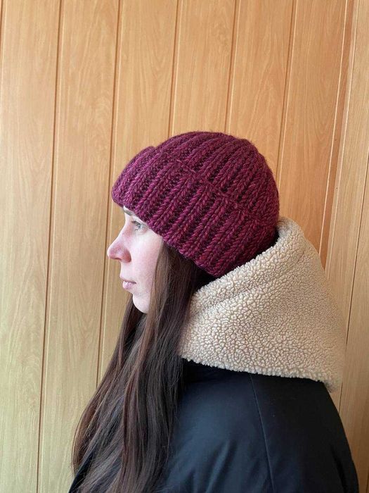В’язана шапка ручної роботи • зимова • готова до відправки