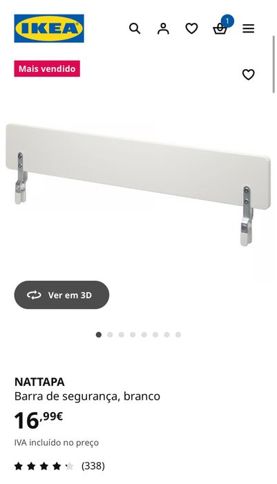 Vendo 2 Barras protectoras de cama ikea como novas