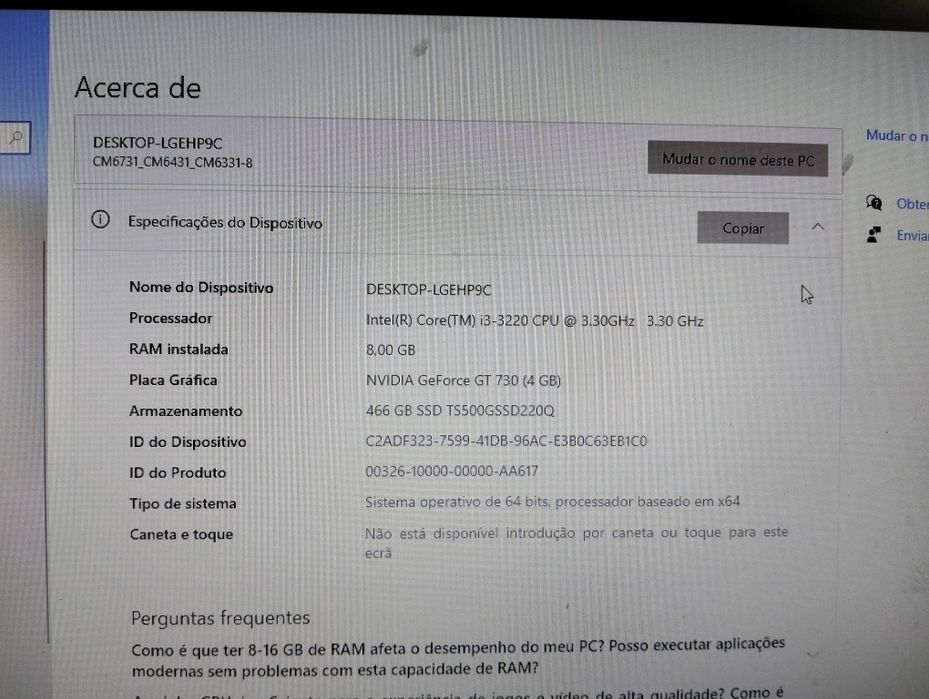 Computador + Ecrã + Teclado + Rato