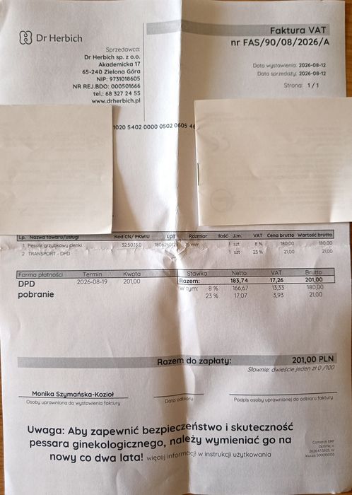 Pessar ginekologiczny grzybkowy  Dr HERBICH
