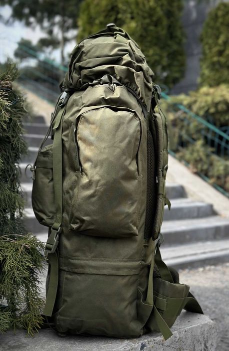 Тактичний великий військовий чоловічий каркасний рюкзак 80-85л Олива