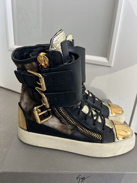 Giuseppe Zanotti moro khaki buty z klamrami 40