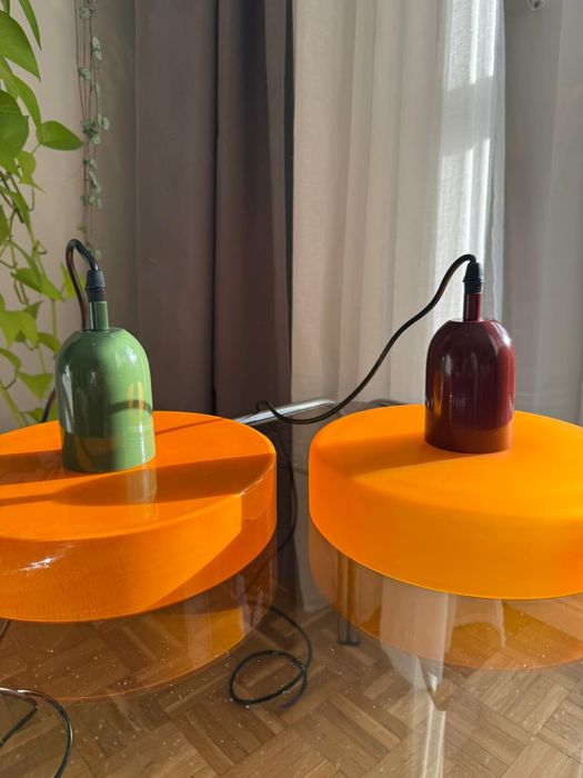 Nowa szklana w stylu vintage bauhaus pomarańczowa space Age loftowa