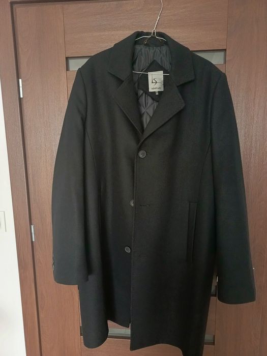 Czarny męski płaszcz xl/xxl