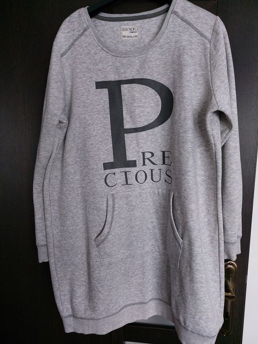 Bluza długa, tunika  szara