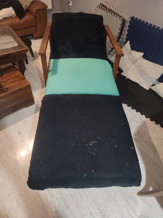 Fotel, krzesło, amerykanka, tapczan jednoosobowy PRL Retro  Vintage