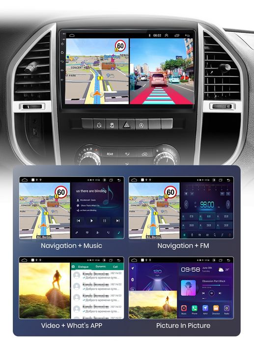 Rádio 10" android Mercedes Vito w447 2/32GB CARPLAY WIFI GPS Novo