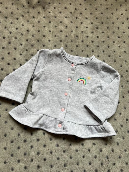 Szara bluza baskinka guziczki r. 62/68