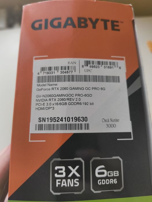 Відеокарта Gigabyte RTX 2060 Gaming OC PRO 6GB
