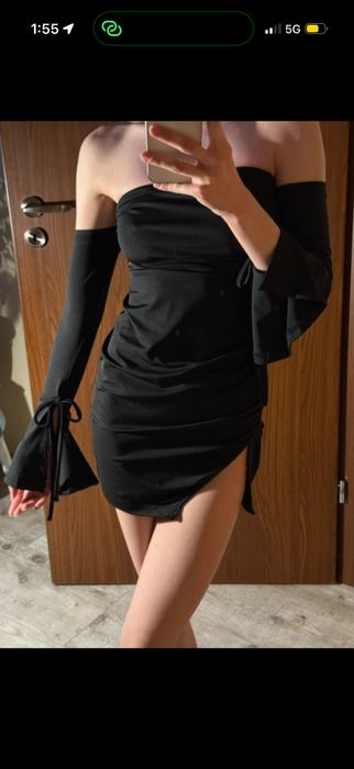 czarna mini sukienka Shein