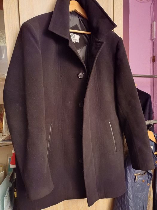 Krótki płaszcz męski wełna rozm 52
