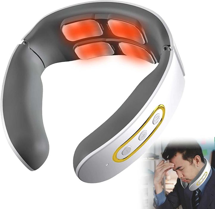 Inteligentny masażer szyi z funkcją podgrzewania, do uśmierzania bólu