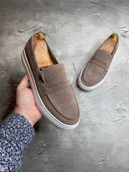 Чоловічі замшеві лофери шоре/з